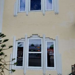 Windows in front of building Windows in front of building