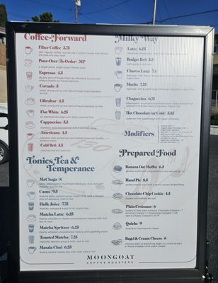 Menu photo 1 MoonGoat Coffee Roasters Laguna Beach, CA