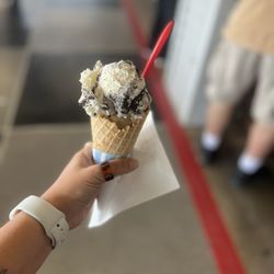 Bruster's Real Ice Cream - Oreo ice cream waffle cone