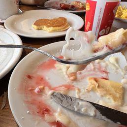 Plastic in my Crape at the famous Denny's Plastic in my Crape at the famous Denny's