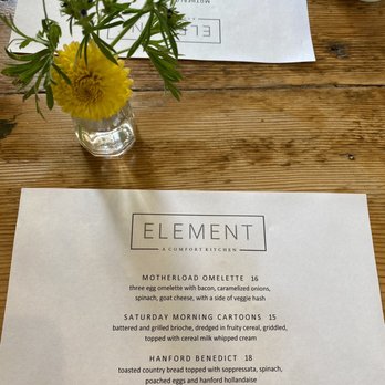 Element - Menu - New American Near Me - Sutter Creek, California