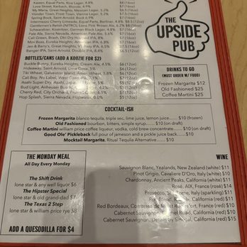 The Upside Pub - Drink menu - Beer Bar Near Me - Houston, Texas