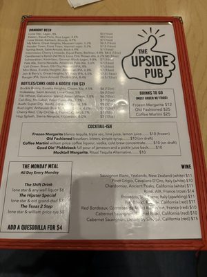 Menu photo 1 The Upside Pub Houston, TX