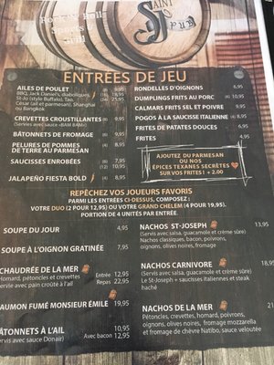 Menu photo 2 Pub St-Joseph Bonaventure, QC Menu photo 2 Pub St-Joseph Bonaventure, QC