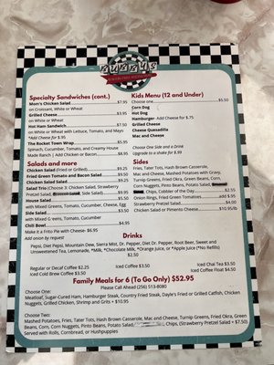 Menu photo 4 Bubby's Diner Huntsville, AL