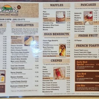 Kaneohe Pancake House - Menu1 - Breakfast & Brunch Near Me - Kaneohe, Hawaii
