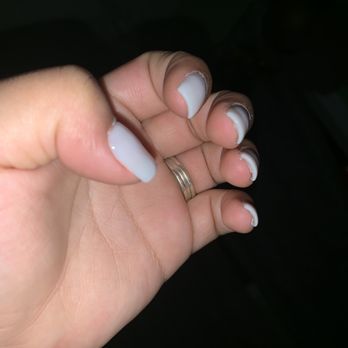 Lovely Nails - All lumps are visible and color is not even through out nail . - Nail Salons Near Me - Addison, Illinois