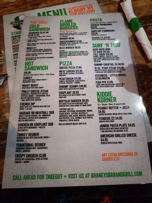 Menu photo 2 Graney's Bar & Grill Albany, NY