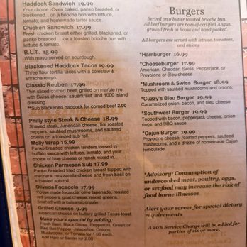 Cuzzy's - Menu 2026 - Pizza Near Me - Camden, Maine