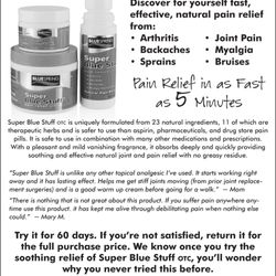Joint or muscle pain? Ask us about Blue Stuff