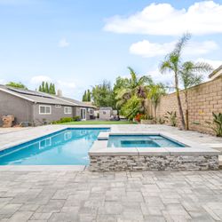 Timeless Builds - Full Backyard Remodel with Pool and spa remodeling and pavers pool deck