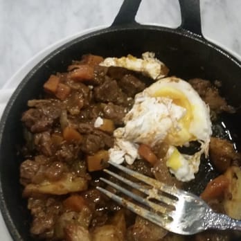 Bar Siena - This is a picture of 5he short rib hash with the over cooked rubbery poached egg. - Italian Near Me - Chicago, Illinois Bar Siena - This is a picture of 5he short rib hash with the over cooked rubbery poached egg. - Italian Near Me - Chicago, Illinois