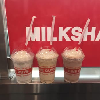 Five Guys - Oreo Malt, Salted Caramel Coffee, and Chocolate PB Banana Shakes! - Burgers Near Me - Mililani, Hawaii Five Guys - Oreo Malt, Salted Caramel Coffee, and Chocolate PB Banana Shakes! - Burgers Near Me - Mililani, Hawaii