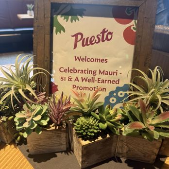 Puesto Santa Clara - The team created a personalized sign by the doorway and menus for the event. - Mexican Near Me - Santa Clara, California Puesto Santa Clara - The team created a personalized sign by the doorway and menus for the event. - Mexican Near Me - Santa Clara, California