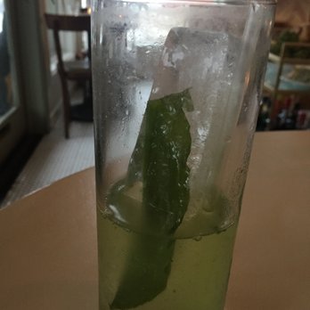 Otway - Sorrell cocktail -- not such a good pic, but look! It's made with one long ice cube that has a full sorrell leaf frozen into it! - New American Near Me - Brooklyn, New York Otway - Sorrell cocktail -- not such a good pic, but look! It's made with one long ice cube that has a full sorrell leaf frozen into it! - New American Near Me - Brooklyn, New York
