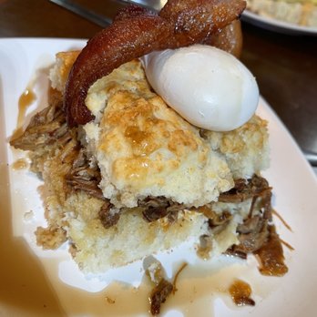 Biscuit Head - Pulled pork with bacon and poached egg-So good - Bakeries Near Me - Asheville, North Carolina Biscuit Head - Pulled pork with bacon and poached egg-So good - Bakeries Near Me - Asheville, North Carolina