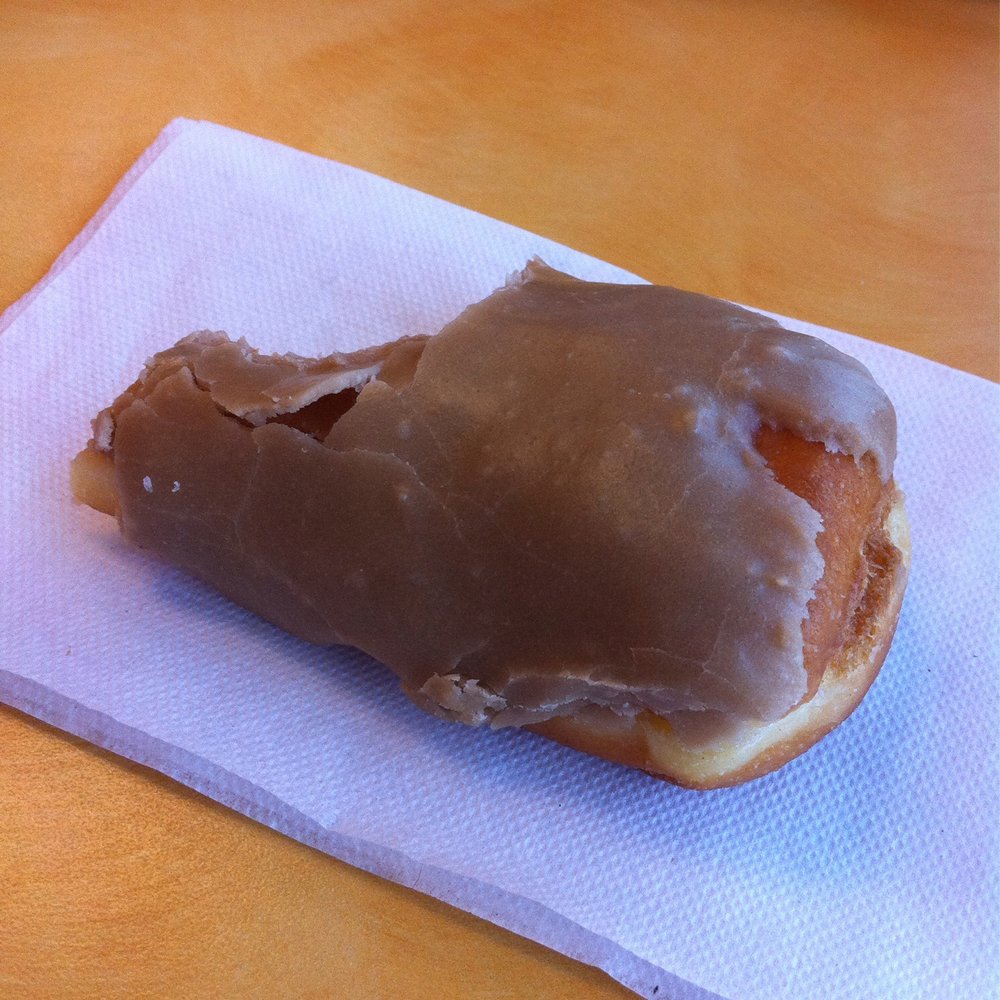 Delish Donuts - Eaten Maple bar with Maple frosting that was gritty and broke off to easy - Donuts Near Me - Bend, Oregon Delish Donuts - Eaten Maple bar with Maple frosting that was gritty and broke off to easy - Donuts Near Me - Bend, Oregon