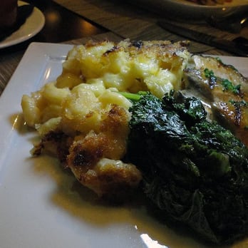Vintage Tavern - Guinea Hen with baked macaroni and cheese and a side of spinach - Southern Near Me - Suffolk, Virginia Vintage Tavern - Guinea Hen with baked macaroni and cheese and a side of spinach - Southern Near Me - Suffolk, Virginia