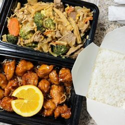 Baan Thai Cuisine & Bar - Orange Chicken with White Rice Pad See Ew