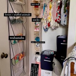 Metropolitan Doulas - Whit beautifully reorganized the nursery closet and labeled this pic so I'd know where everything is