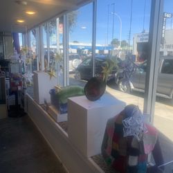 NIAD Art Center - Window offerings and snowflakes.