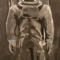 Roots Kava Bar - They called it "The Astronaut". Chalk on Wall.