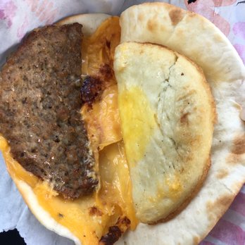 Dunkin' - Inside of the sausage egg and cheese wrap - Coffee & Tea Near Me - San Jose, California