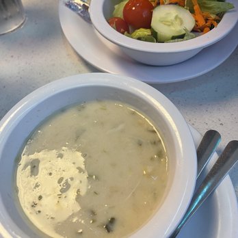 Scenic 90 Cafe - Crab and corn soup side garden salad - Breakfast & Brunch Near Me - Pensacola, Florida