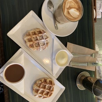 Medina Cafe - Waffle + white chocolats + salted caramel - Breakfast & Brunch Near Me - Vancouver, British Columbia