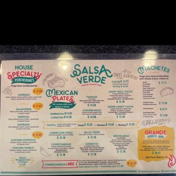 Salsa Verde - Lunch/Dinner menu - Mexican Near Me - Tucson, Arizona Salsa Verde - Lunch/Dinner menu - Mexican Near Me - Tucson, Arizona
