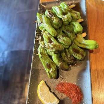 Tane Vegan Izakaya - 6/2026: happy hour Shishito. $12. Nice savory and charred flavor. Good amount. Hearty pieces. - Sushi Bars Near Me - Honolulu, Hawaii
