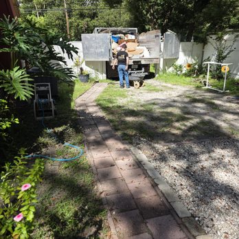 Northeast Florida Junk Removal - The truck couldn't get through the ten-foot wide gate but Jamie and Will worked despite the many trips and balmy weather conditions to clean - Junk Removal & Hauling Near Me Northeast Florida Junk Removal - The truck couldn't get through the ten-foot wide gate but Jamie and Will worked despite the many trips and balmy weather conditions to clean - Junk Removal & Hauling Near Me