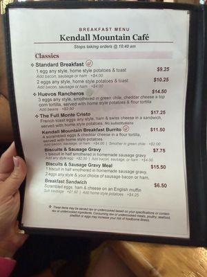 Menu photo 1 Kendall Mountain Cafe Silverton, CO
