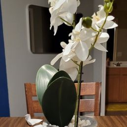 The faux orchid.  (Note i need to fix the vase)