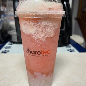 Sharetea - Harvey - Strawberry Ice Blended with Lychee Jelly & Ice Cream ($6.65) - Bubble Tea Near Me - Harvey, Louisiana Sharetea - Harvey - Strawberry Ice Blended with Lychee Jelly & Ice Cream ($6.65) - Bubble Tea Near Me - Harvey, Louisiana