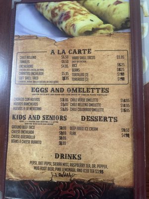 Menu photo 5 Don Sombrero Mexican Restaurant Bodfish, CA