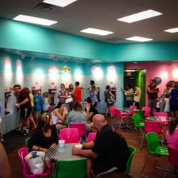 sweetFrog Premium Frozen Yogurt - Line out the door