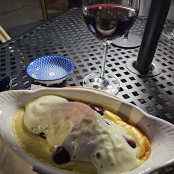 Marigold - Cherry Clafoutis with custard cream - French Near Me - Lyons, Colorado