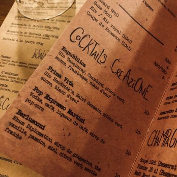 Prima Fabbrica - Carte des créations de cocktail - Italian Near Me - Toulouse, 31 Prima Fabbrica - Carte des créations de cocktail - Italian Near Me - Toulouse, 31