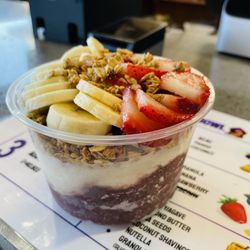 Fresca Acai Superfood Cafe - Great summer treat! Build-a-Bowl - Acai base w/ Coconut layer (add toppings)