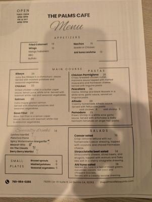 Menu photo 2 The Palms Cafe La Quinta, CA