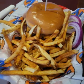 Zipps Sports Grill - Peanut butter burger with fries - Sports Bars Near Me - Phoenix, Arizona Zipps Sports Grill - Peanut butter burger with fries - Sports Bars Near Me - Phoenix, Arizona