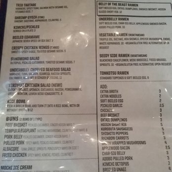 Underbelly - Menu - Bars Near Me - San Diego, California