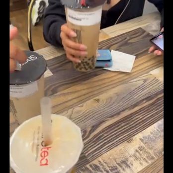 Sharetea - To give an idea of how much boba and lychee was put into these drinks (it was more lychee than that) - Bubble Tea Near Me - Glendale, California