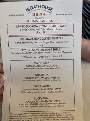 Menu photo 4 The Boathouse Orlando, FL Menu photo 4 The Boathouse Orlando, FL