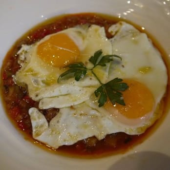 Casa Maria - pisto (Spanish version of ratatouille) with sunnyside up eggs - Spanish Near Me - Madrid, M
