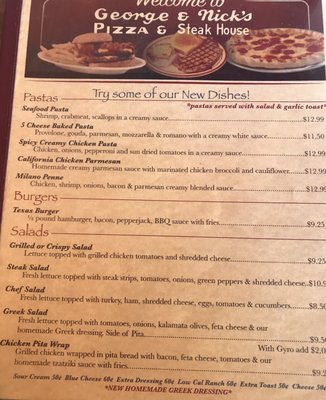 Menu photo 2 George & Nick's Pizza & Steakhouse Centerville, IA Menu photo 2 George & Nick's Pizza & Steakhouse Centerville, IA