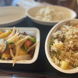 Sweet and sour duck & Thai fried rice with beef Sweet and sour duck & Thai fried rice with beef