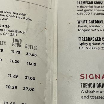 LongHorn Steakhouse - Sticky dirty menu - Steakhouses Near Me - Indianapolis, Indiana
