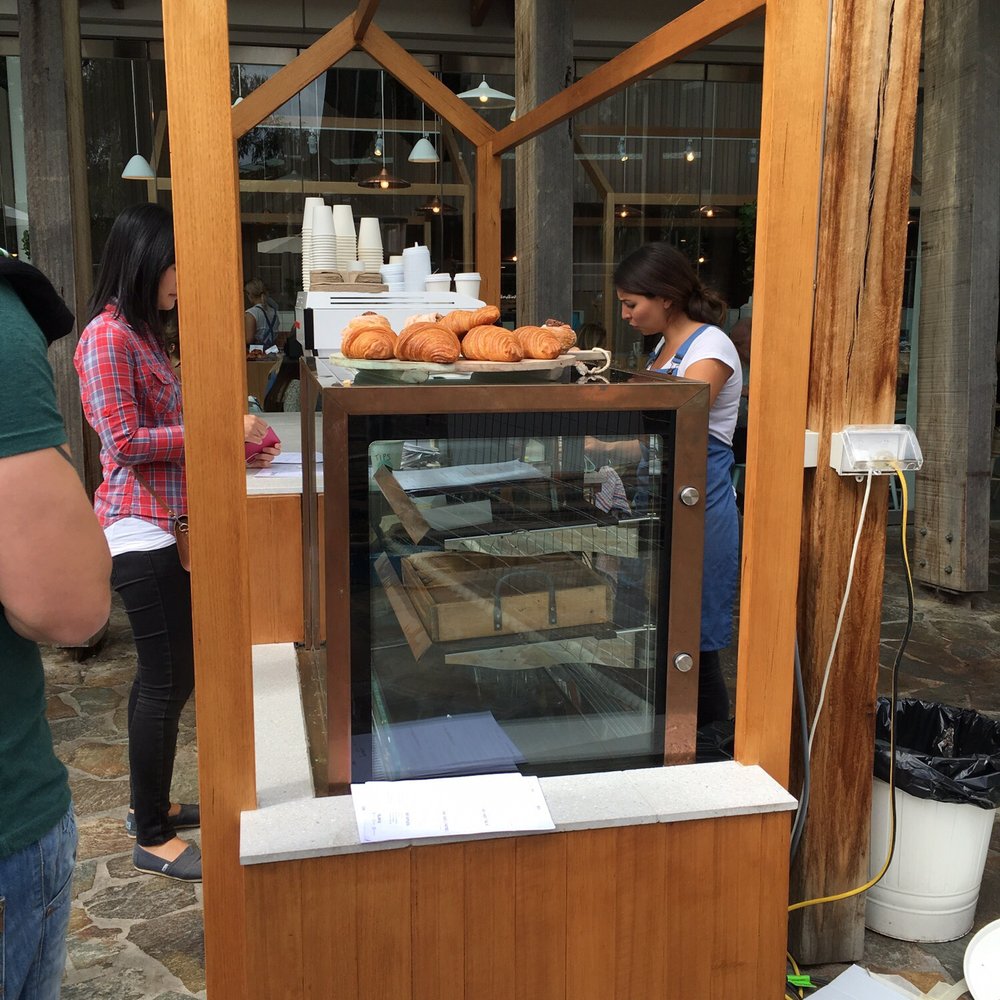 Take away coffee cart while you wait for a table- nice touch.